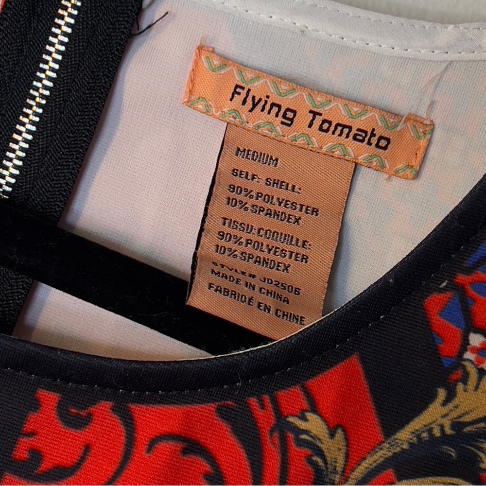 FLYING TOMATO Women’s Size M Multi Colored Back Zip Up Midi dress - Picture 6 of 7